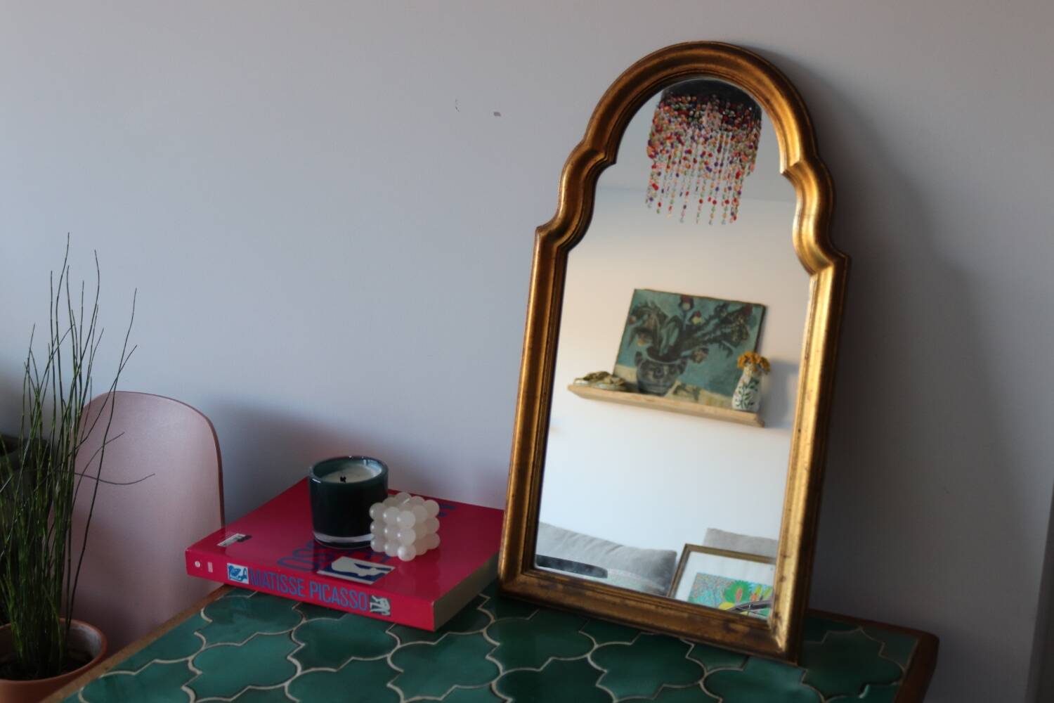 Vintage gilded wooden mirror