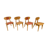 Series of 4 mulched chairs 1950 Roger landault publisher robert sentou