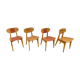 Série de 4 chaises paillées 1950 Roger landault  éditeur robert sentou