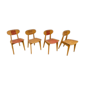 Series of 4 mulched chairs 1950 Roger landault publisher robert sentou