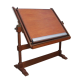 Architect drawing table with Masonic attributes