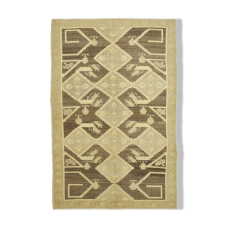 Tapis beige turc tissé à la main 148 cm x 225 cm