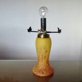 Mushroom lamp in yellow glass paste