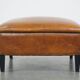 Large square sheepskin leather ottoman