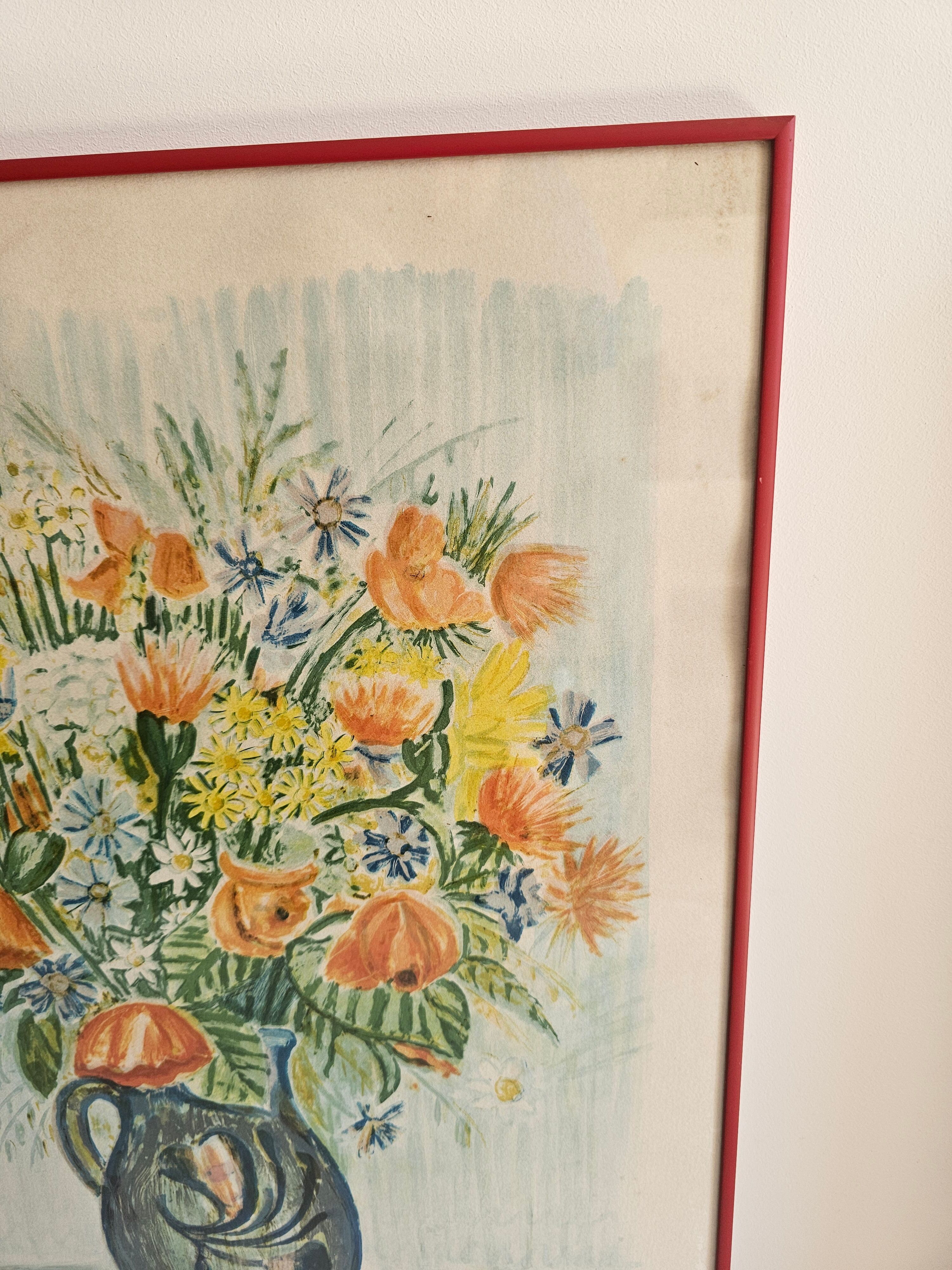Tableau test in colours Still life with wildflowers - Lucien Gibert