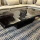 Mango wood coffee table, "wave effect" top.