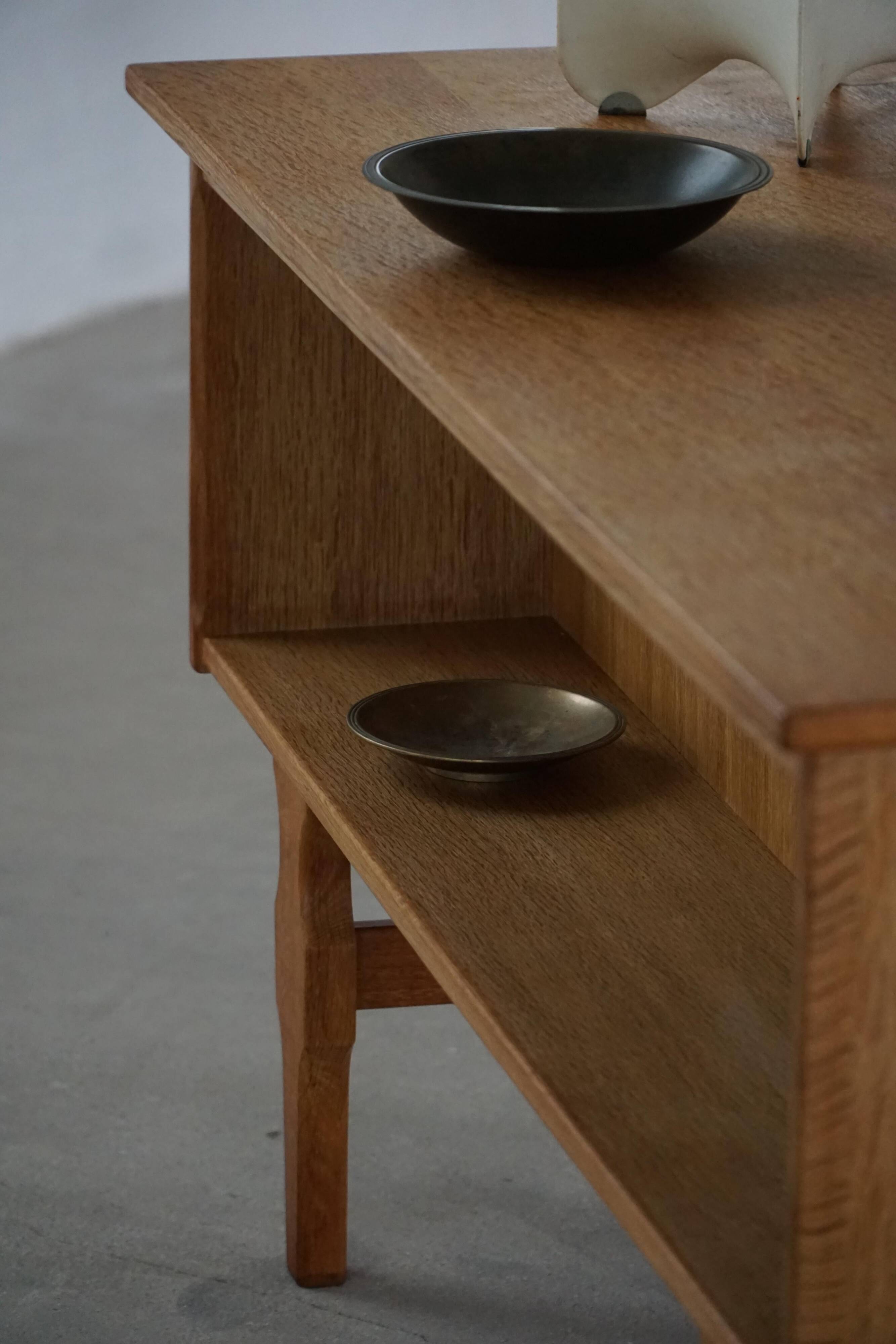 Free-standing oak desk, Mid-century modern Danish, Henning Kjærnulf, 1950s