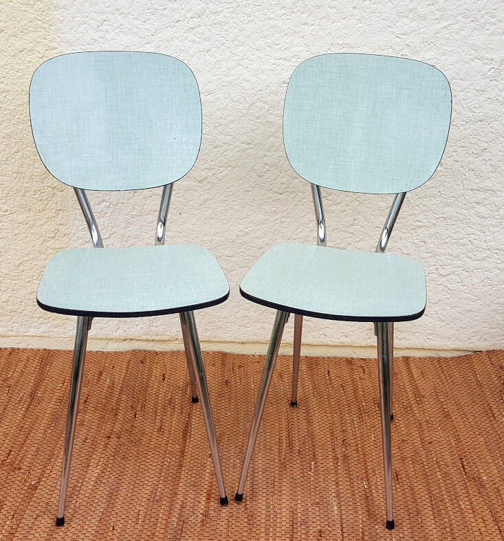 Duo of formica chairs