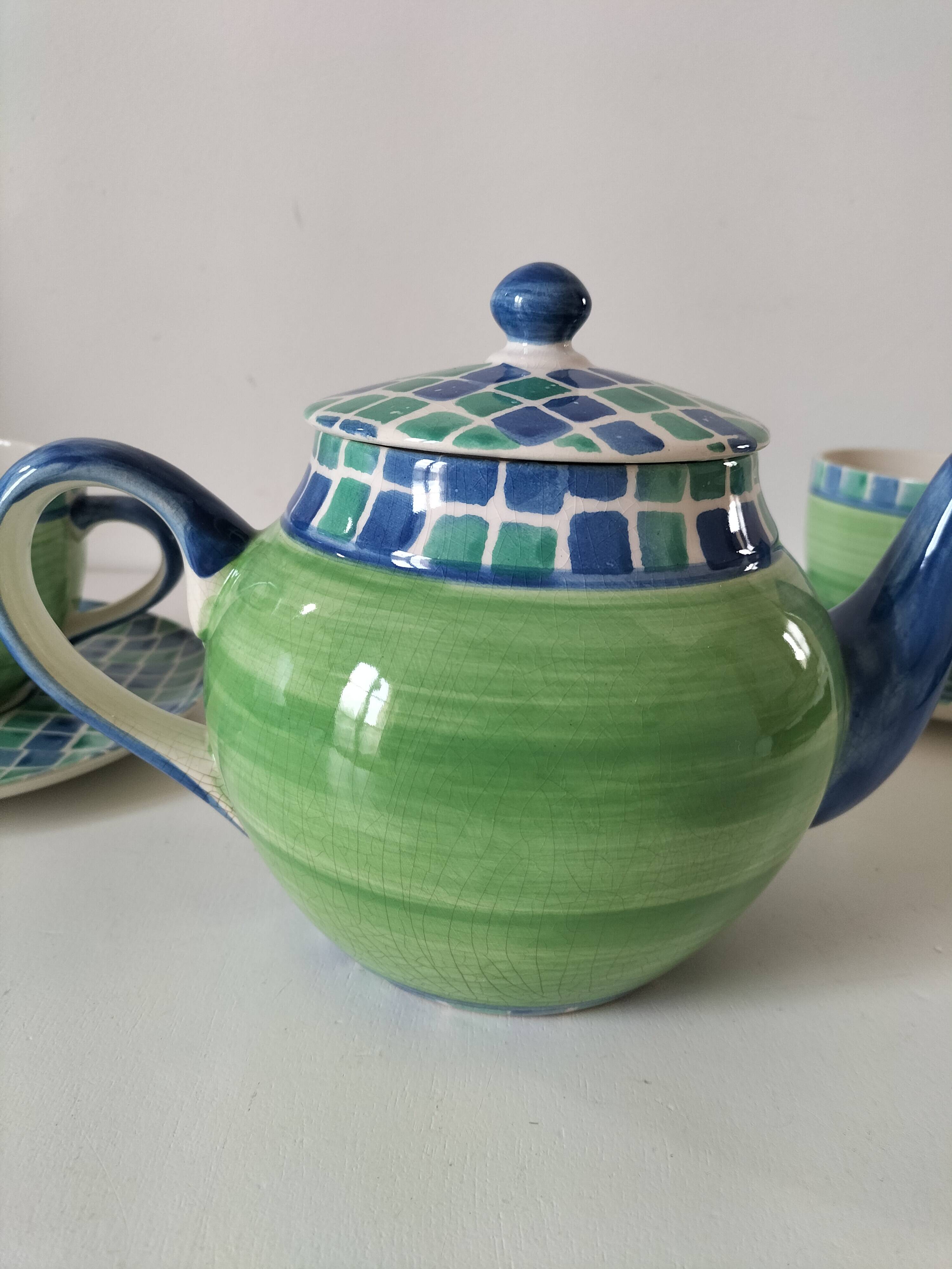 Portuguese tea service hand-painted ceramic