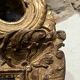 Regency period mirror with a carved and gilded wooden pediment – 18th century