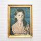vintage gold frame with portrait of crying girl by Bragolin