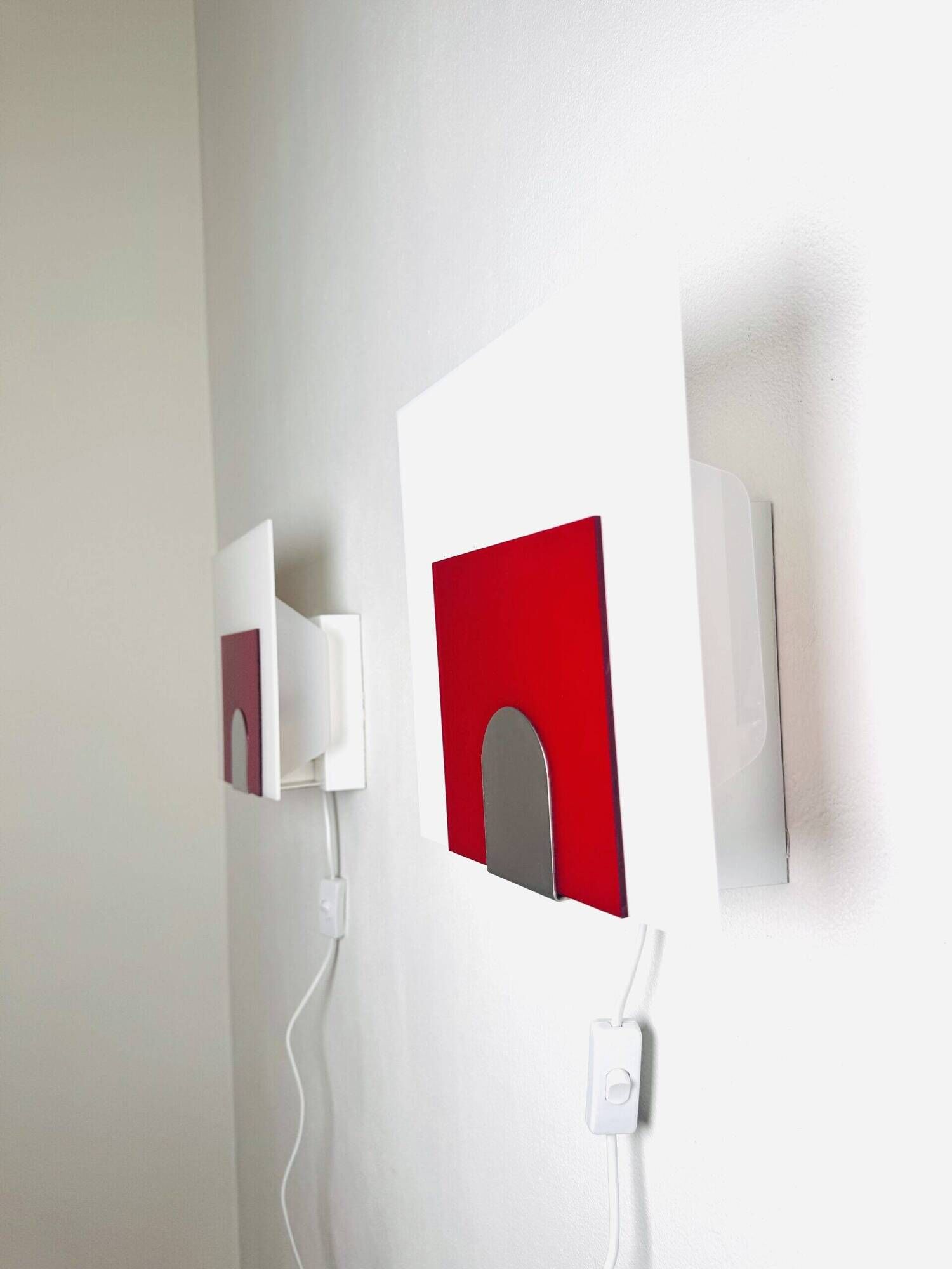 Minimalist Postmodern Wall Lights by Nafa Nybro Armaturfabrik, Sweden 1980s