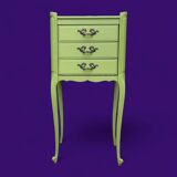 Pair of Louis XV style khaki bedside tables