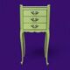 Pair of khaki bedside tables in Louis XV style