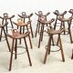 Grand ensemble de tabourets de bar espagnols, vendus à l'unité