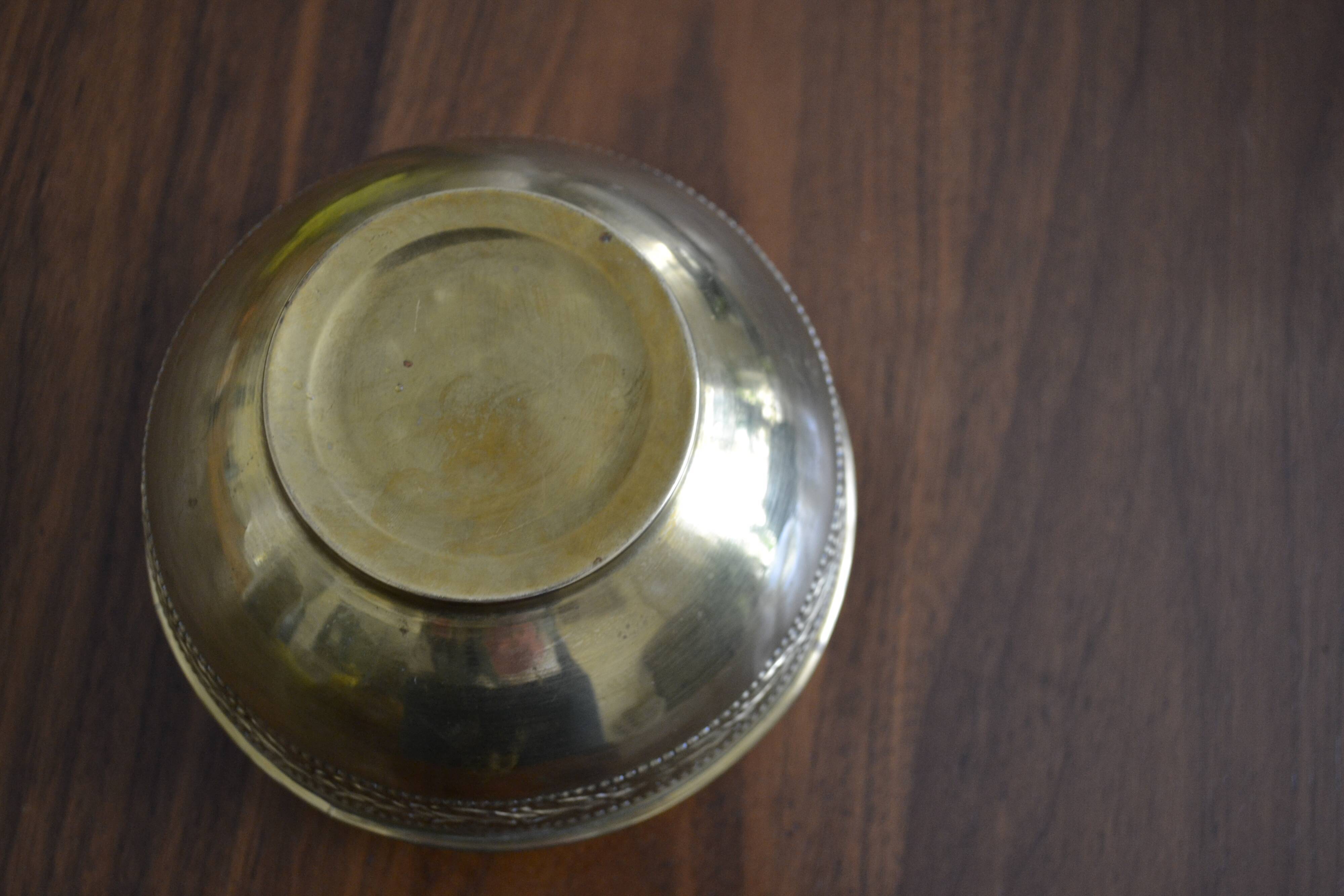 brass pot cover with frieze
