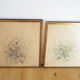 Pair of vintage paintings 1950 frame gilded wood
