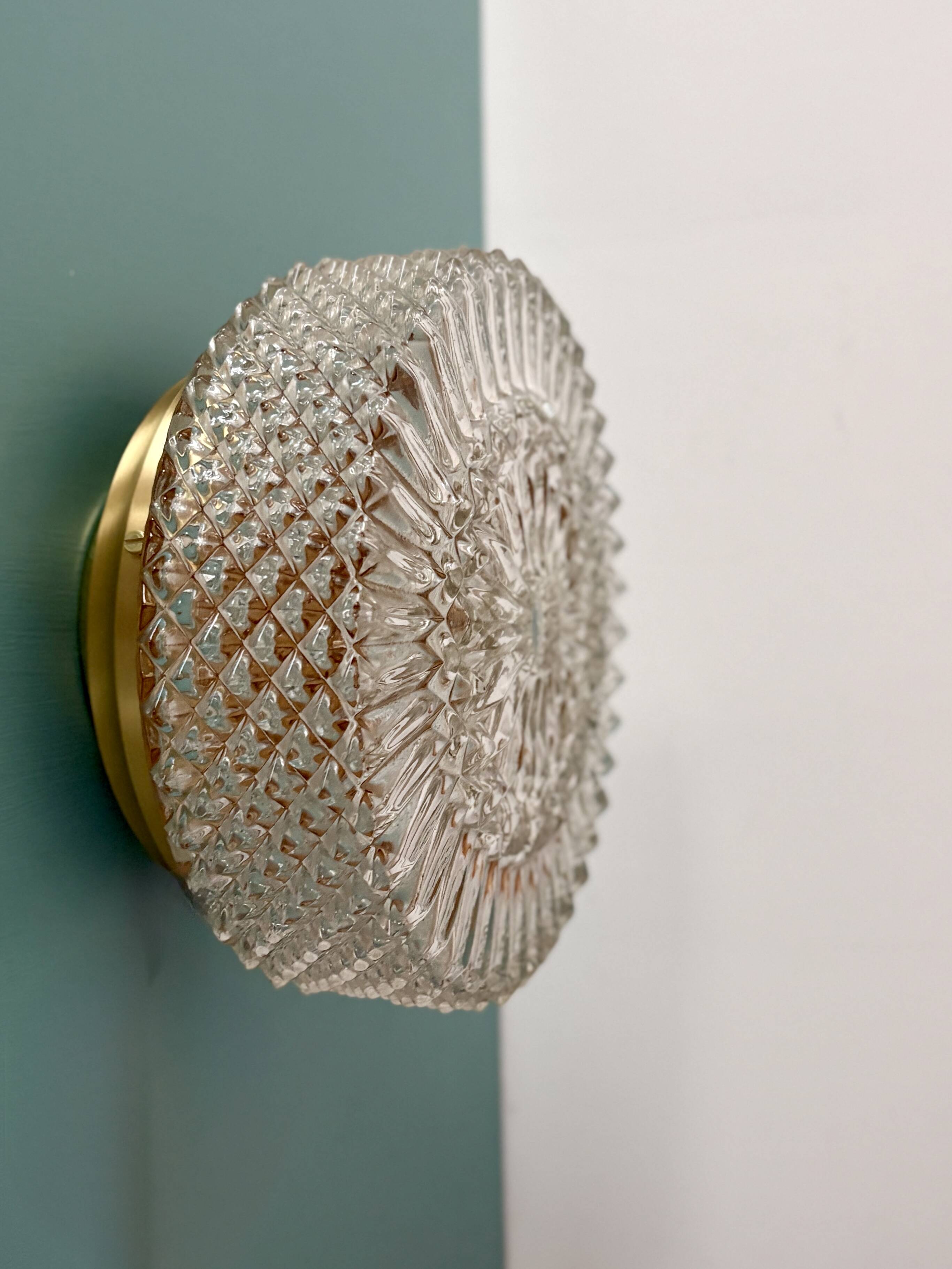 Vintage glass moulded globe wall/ceiling light.