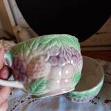 Large vintage chocolate slip cups