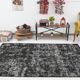 Black gray tones anatolian handmade vintage rug 260x158cm
