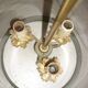 Antique glass and brass lantern pendant light, 3 lights