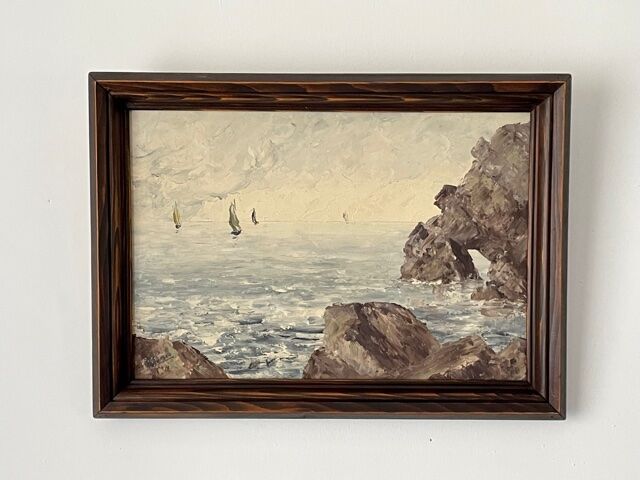 Tableau "Marine" huile sur panneau signée