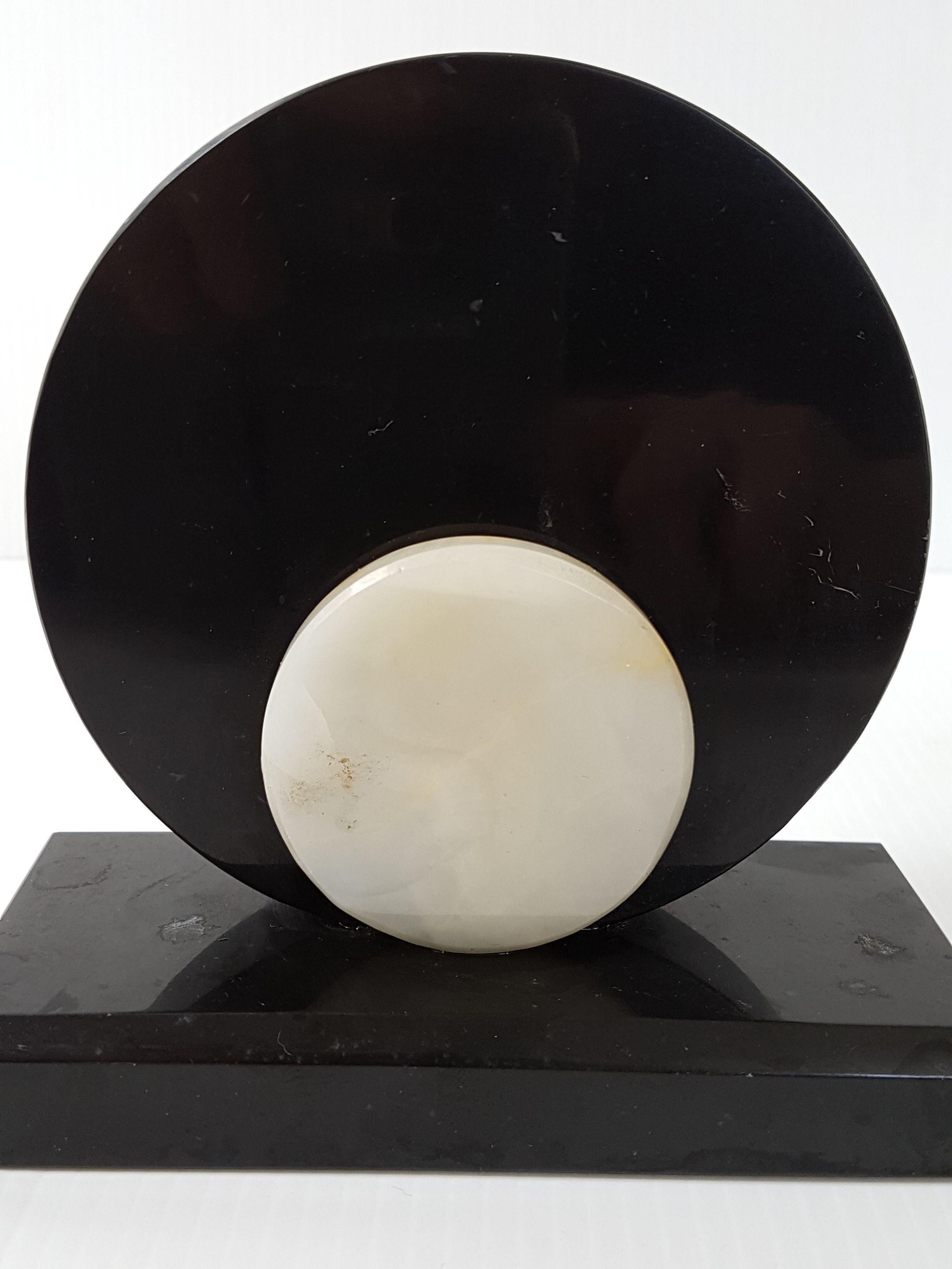 Pair of art deco marble bookends