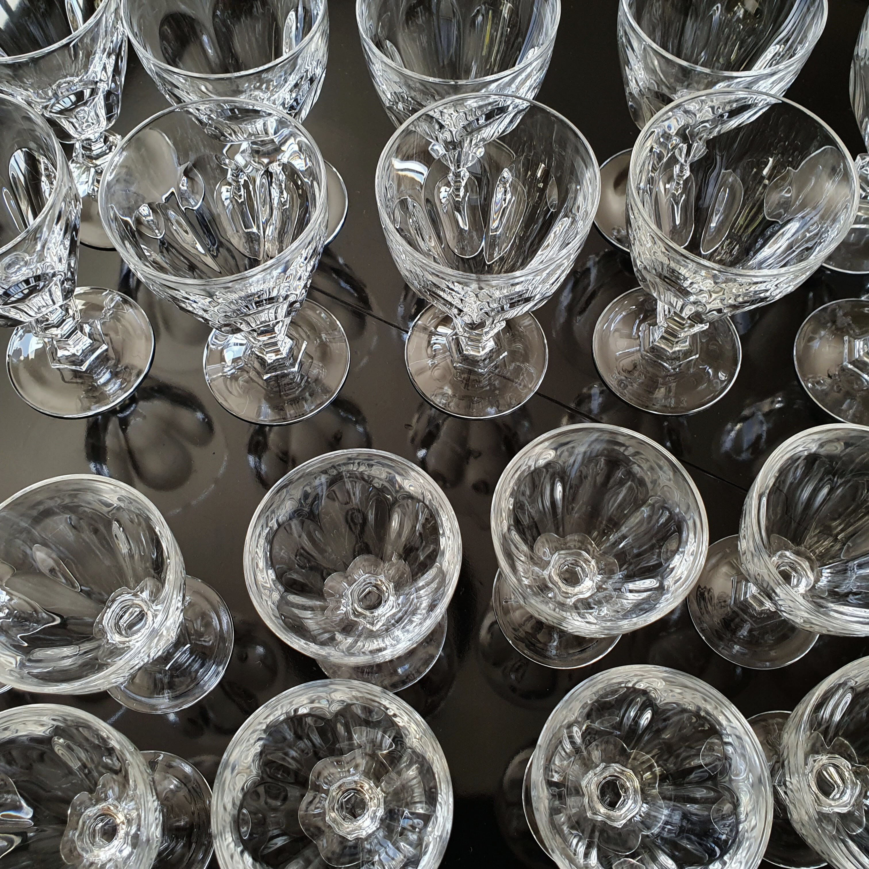Vintage crystal glasses by Arques model Rambouillet