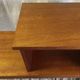 Modernist side table in solid wood and black lacquered metal 50s/60s