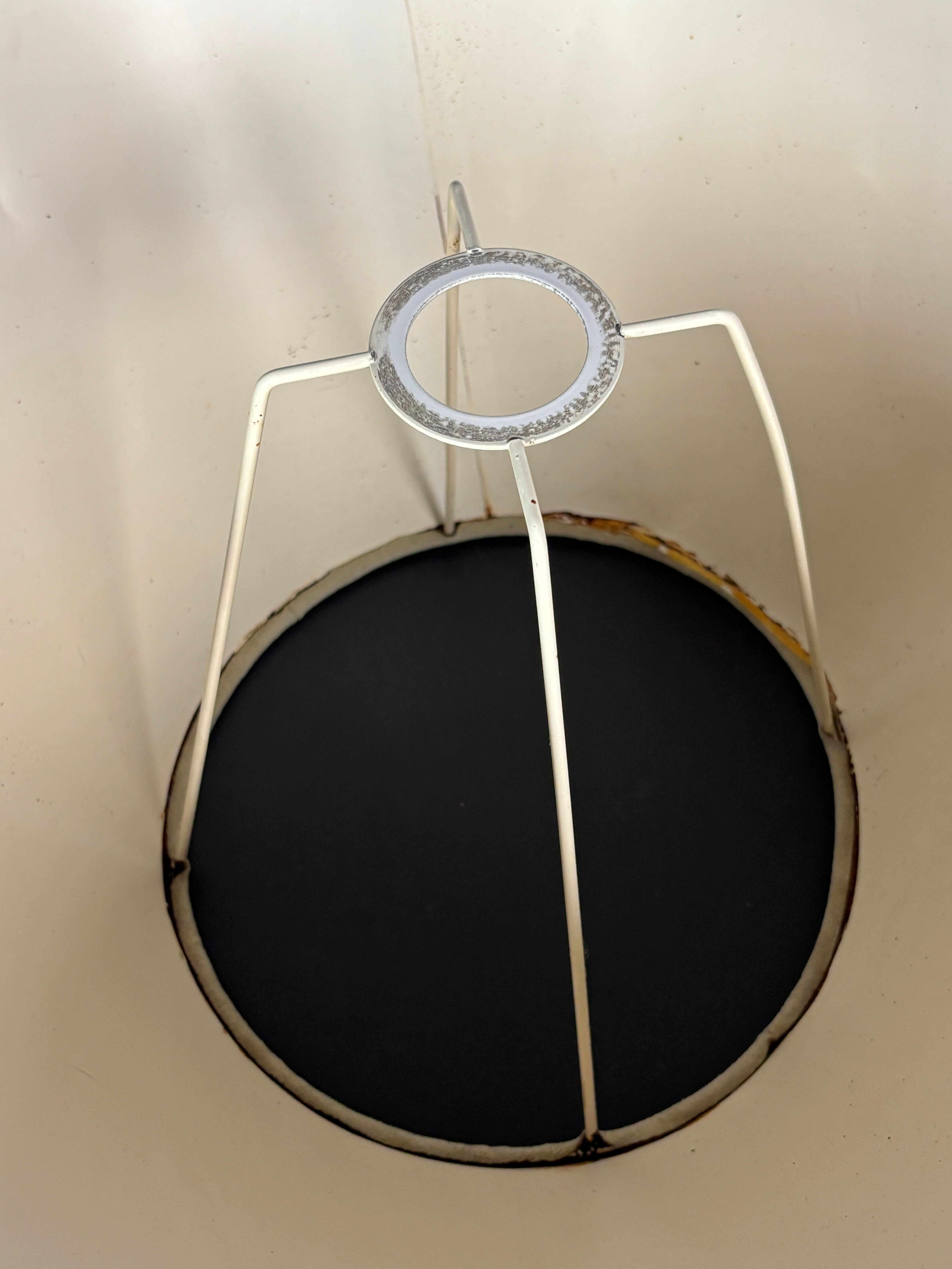 Midcentury suede leather large mushroom table lamp, 1960s-1970s