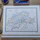 Switzerland, old map, printed in 1852. Authentic.