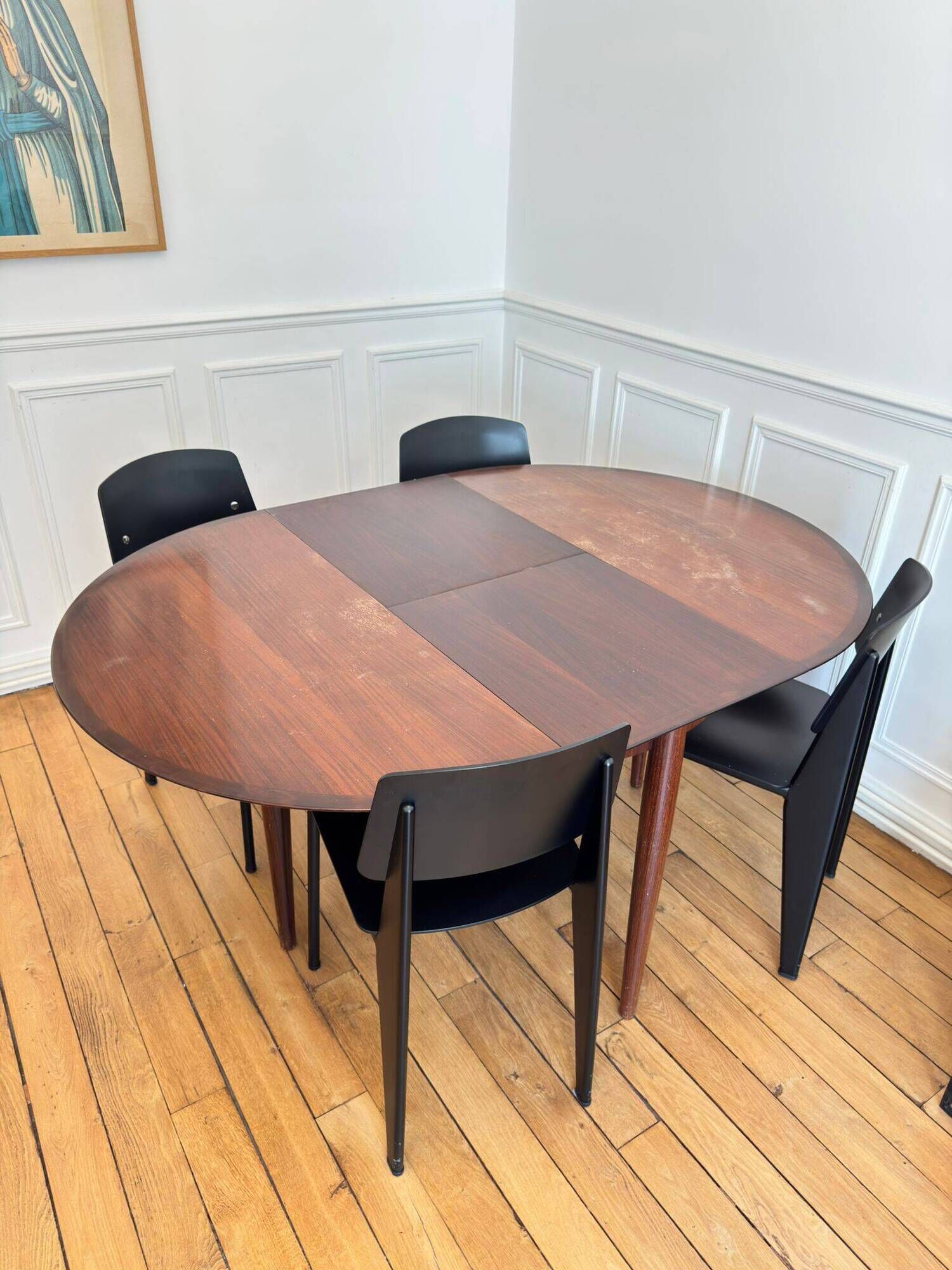 Round dining table Lubke in rosewood from the 1960s.