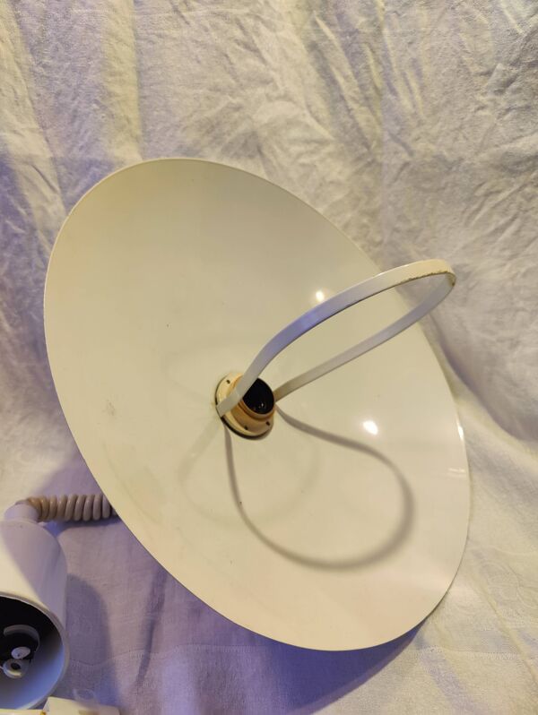 Suspension vintage Delmas hauteur réglable blanche