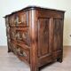 Louis XIV period Arbalette chest of drawers in solid walnut circa 1700