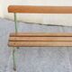 Large vintage 1950's "stella" school bench with backrest, adult height