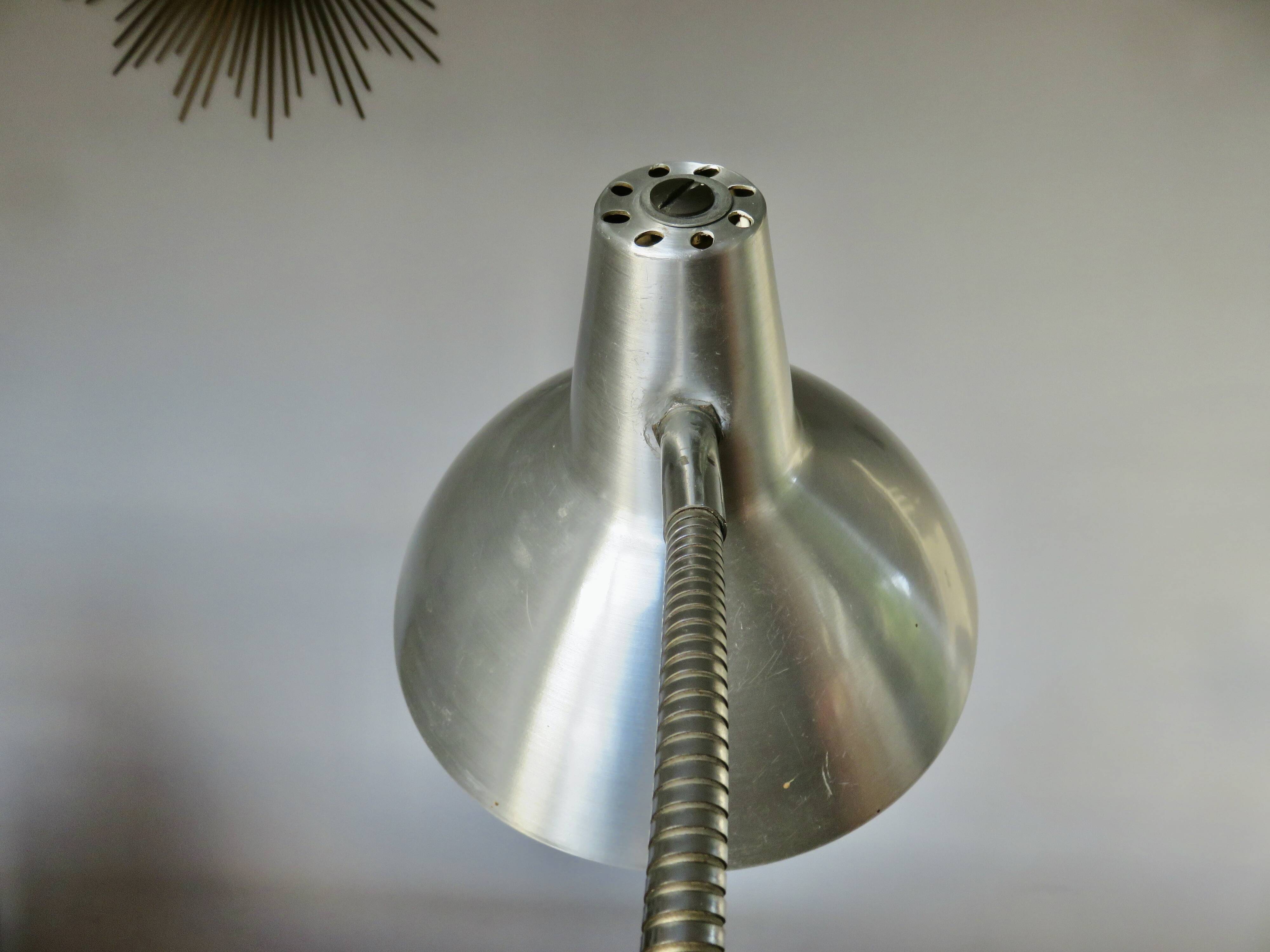 Lampe aluminor en métal chromé, années 60 70