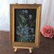 Petit cadre tableau bouquet de myosotis