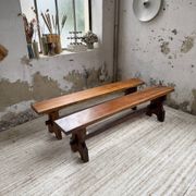 Paire de bancs noyer 1900