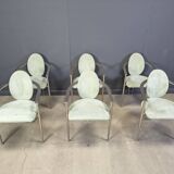 Vintage dining chairs by Belgo chrom, set of 6 - 1980s