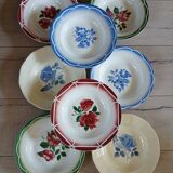 8 assiettes creuses anciennes dépareillées