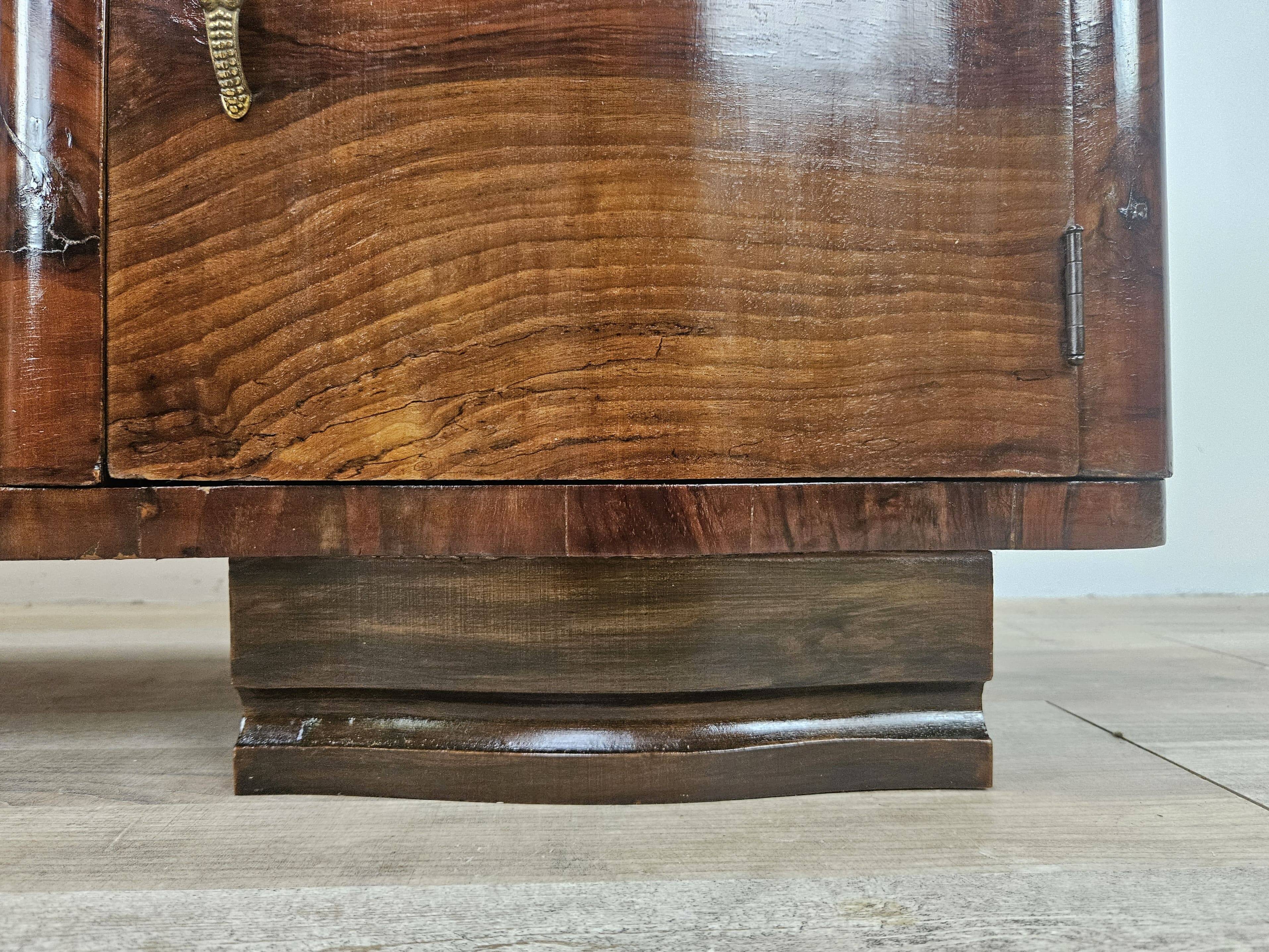 Art Decò console in mahogany burl