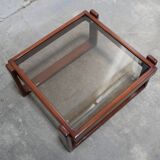 Vintage teak and glass coffee table