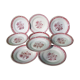 SET of 8 plates dessert Sarreguemines Digoin red flowers