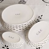 Set of 3 woven earthenware baskets