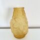 Moulded pressed glass Art Deco vase in orange