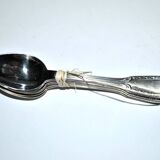 Set of 6 old teaspoons in silver metal - tulip frieze - Goldsmith Boulenger 1900 14cm