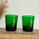 5 grands verres verts vintage