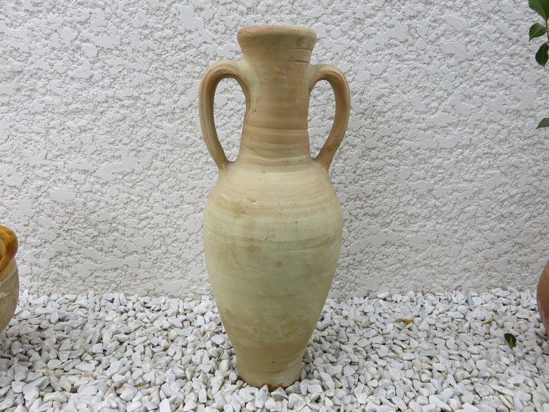 Terracotta potiche with handles 60s
