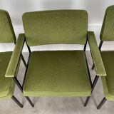 3 chairs 50s metal and green velvet ideal vintage style desk