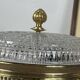 Glass and gold metal ceiling light, vintage model from the 1930s.